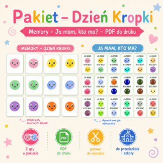 Pakiet Dzień Kropki – Memory + „Ja mam, kto ma?”