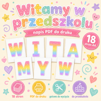 Napis Witamy w przedszkolu