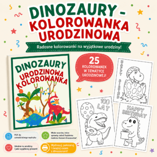 Kolorowanka Urodzinowa - Dinozaury