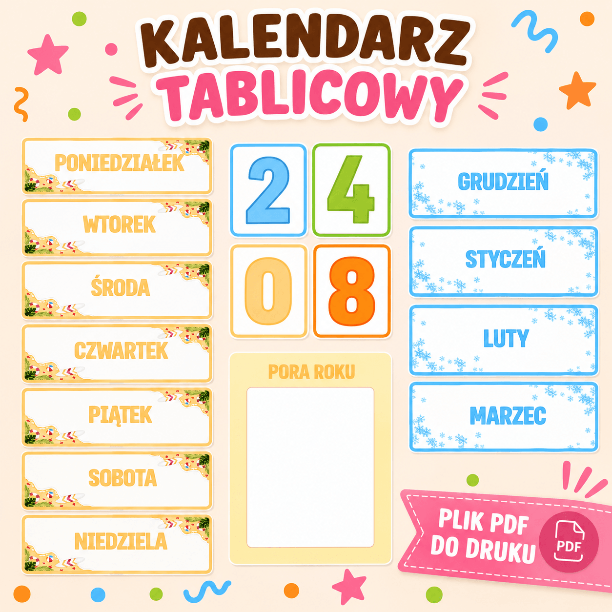 Kalendarz tablicowy - podstawa
