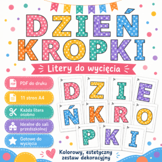 Napis "Dzień Kropki" – litery do wycięcia