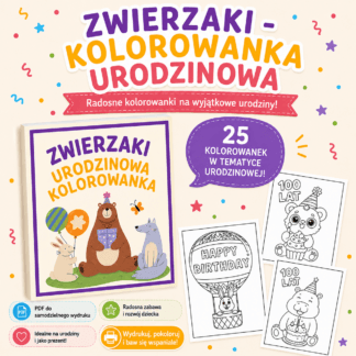 Kolorowanka Urodzinowa - Zwierzaki