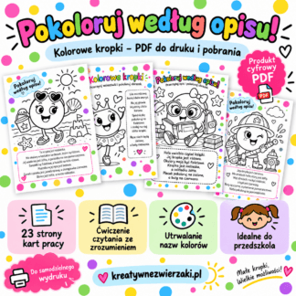 Kolorowanki z opisem na Dzień Kropki