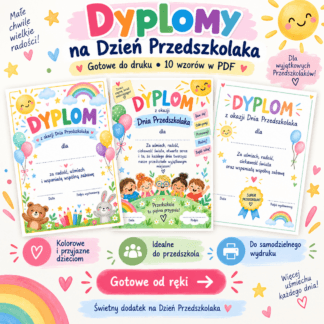 Dyplom z okazji Dnia przedszkolaka
