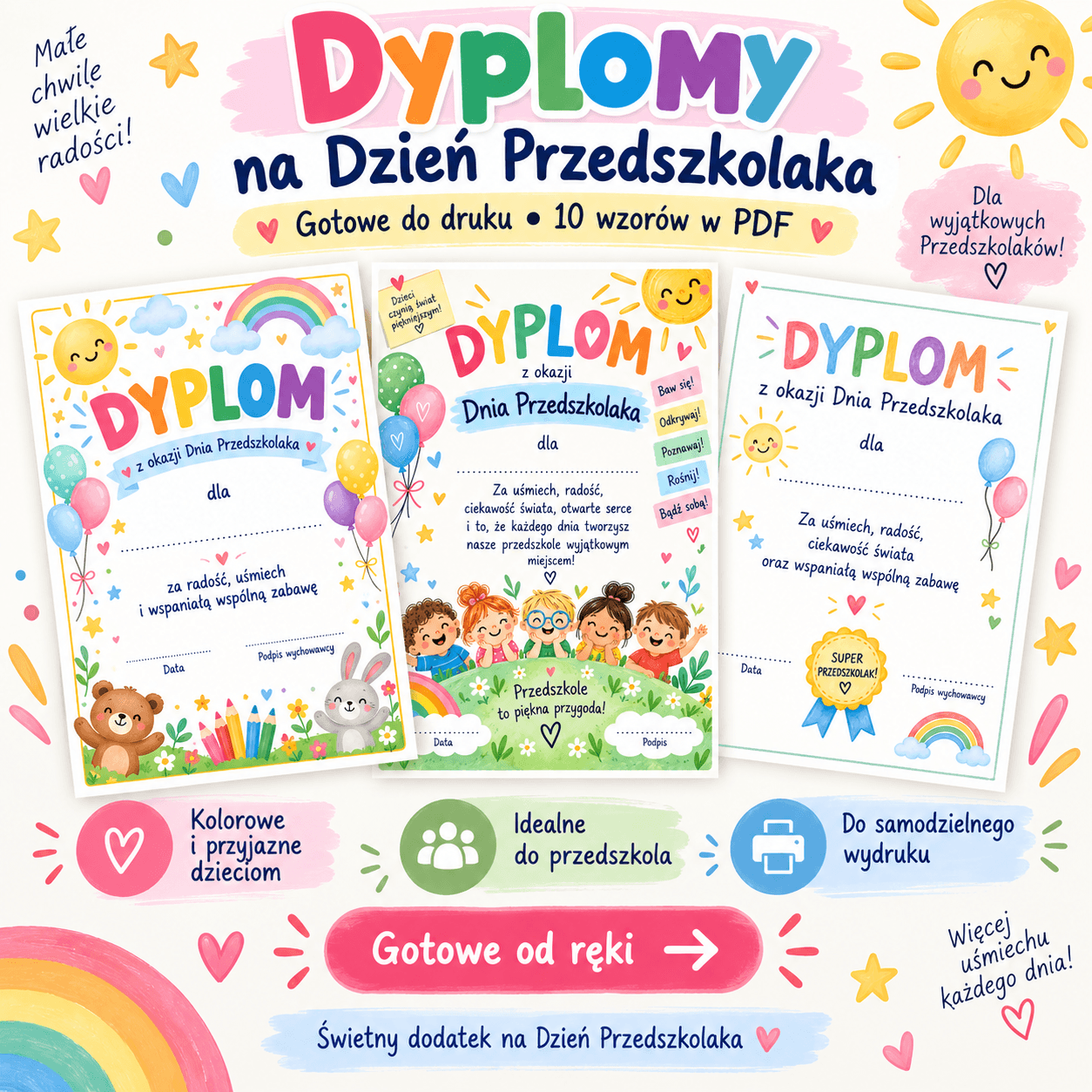 Dyplom z okazji Dnia przedszkolaka
