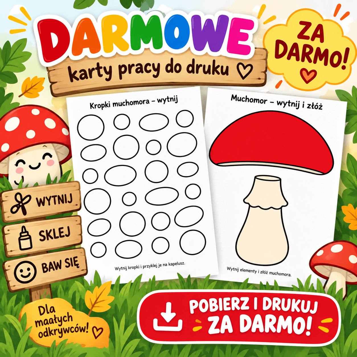 Karta pracy - Muchomor do złożenia